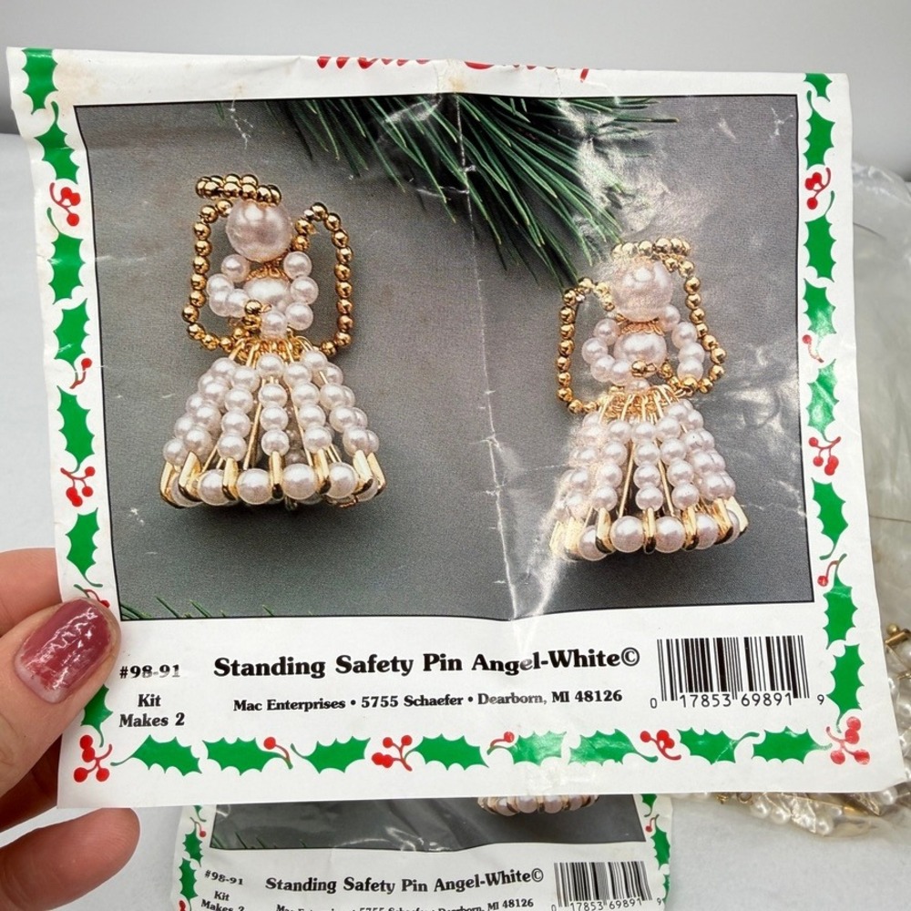 Standing Safety Pin Angel Craft Kit DIY Mac Enterprises Ornament VTG **READ